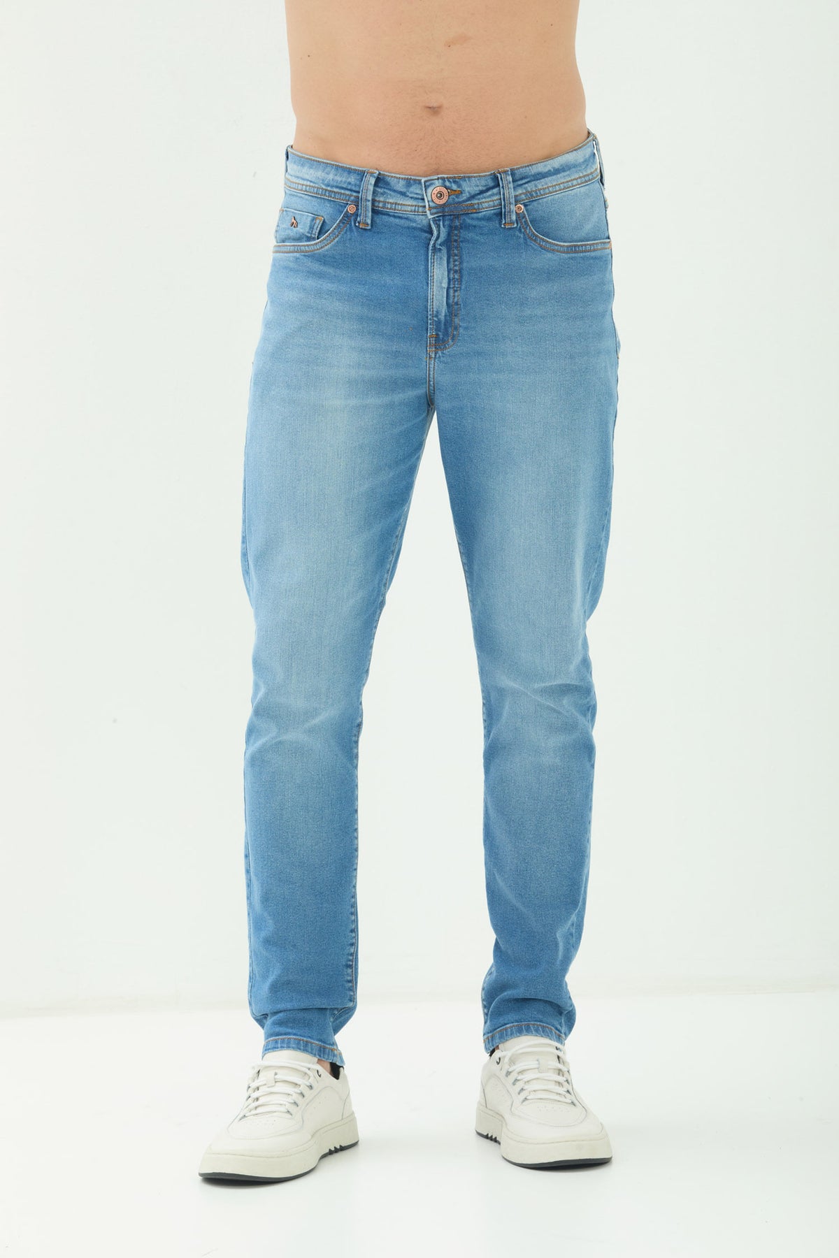 Calça Jeans Skinny Casual Masculina Acostamento Jeans Claro