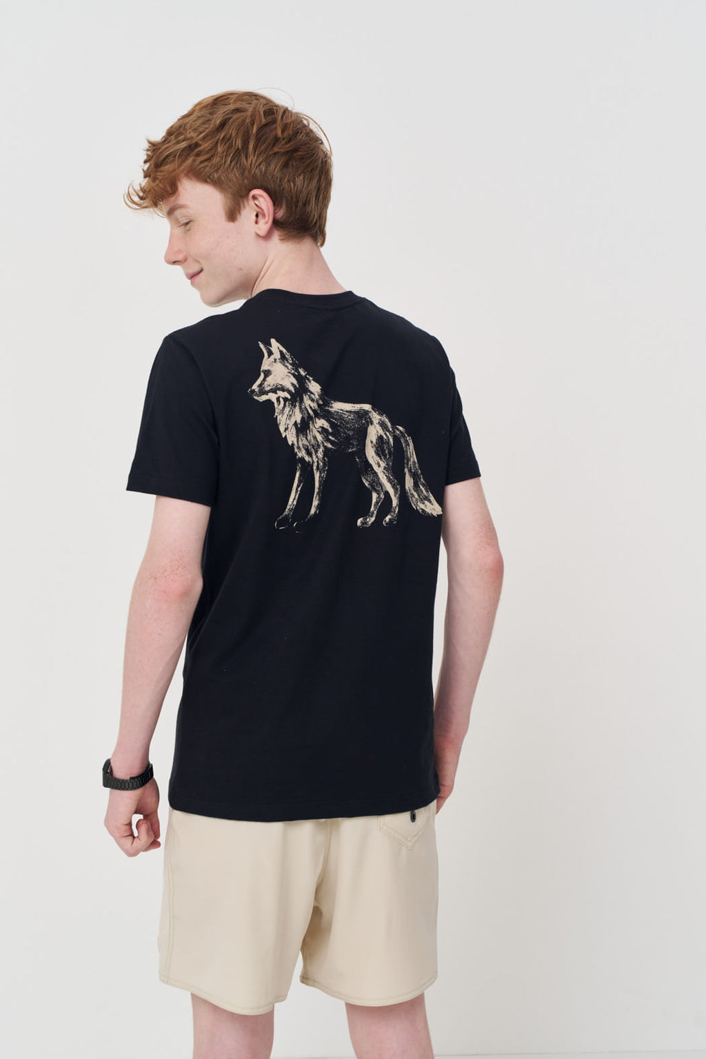 Camiseta Lobo Estampada Menino Acostamento Next Preto