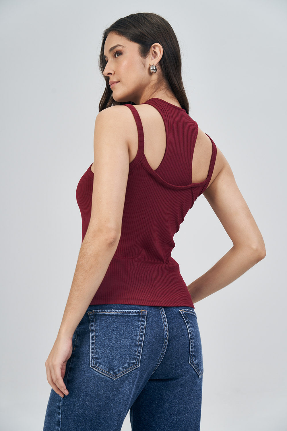 Regata Alças Detalhadas Feminina Acostamento Off White