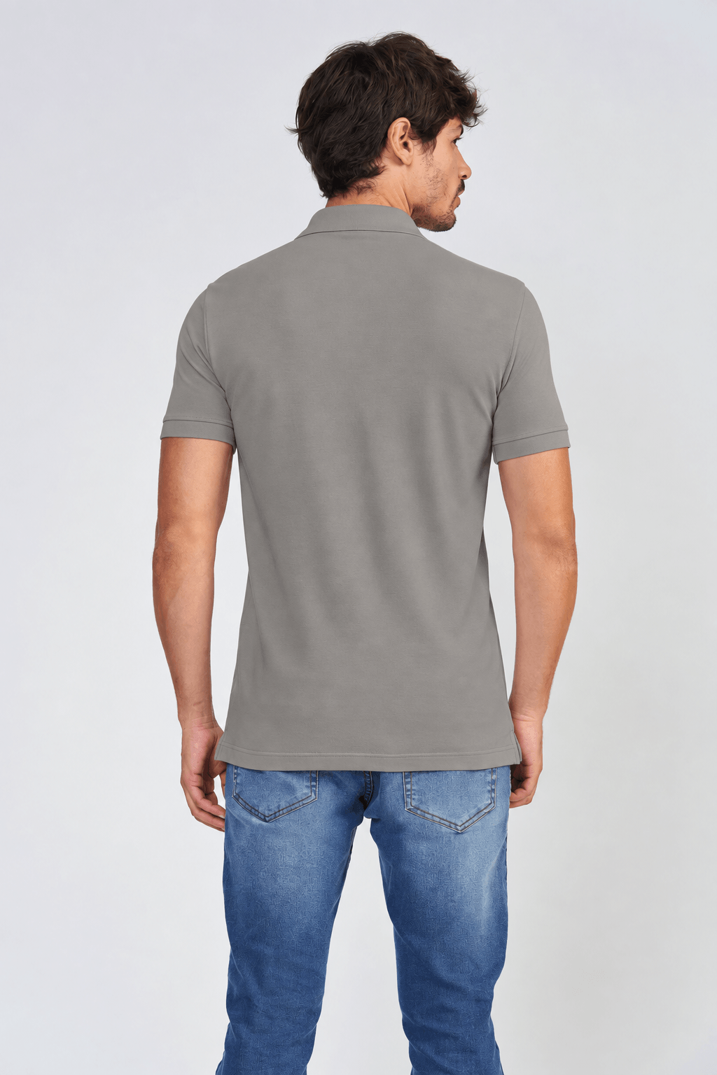 Polo Wolf Max Masculina Acostamento Mescla Grafite