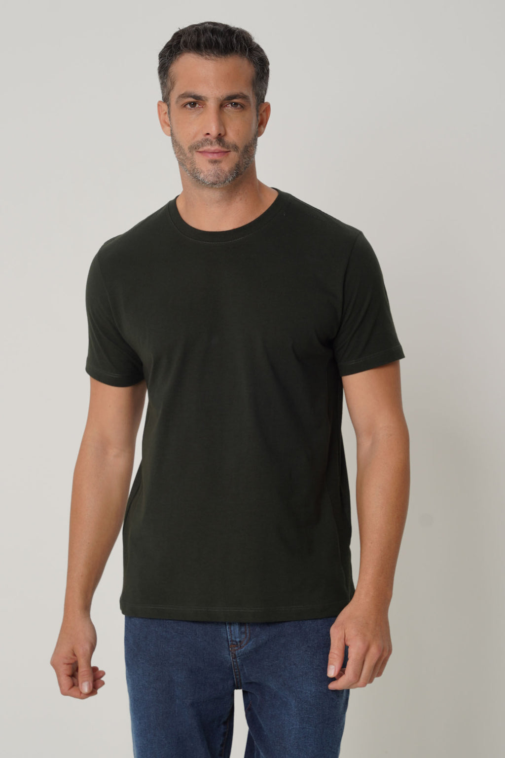 Camiseta Casual Algodão Masculina Acostamento Verde Folhagem
