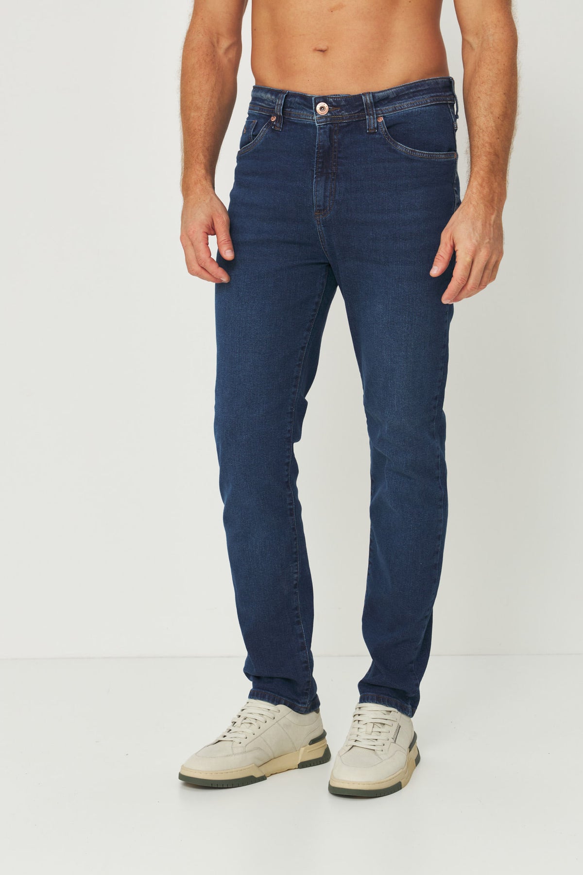 Calça Jeans Rock Masculina Acostamento Jeans Escuro