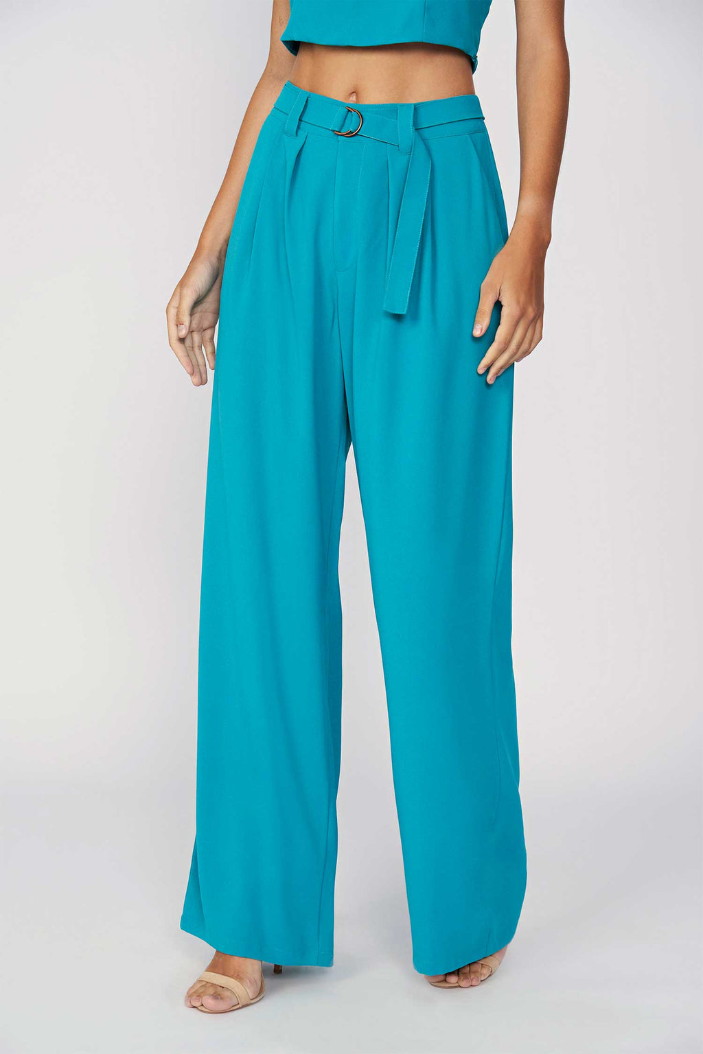 Calça Acetinada Faixa Feminina Acostamento Light Sea