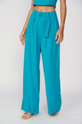 Calça Acetinada Faixa Feminina Acostamento Light Sea