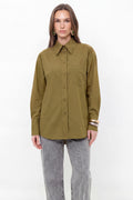 Camisa Social Moderna ACT Feminina Golden Olive