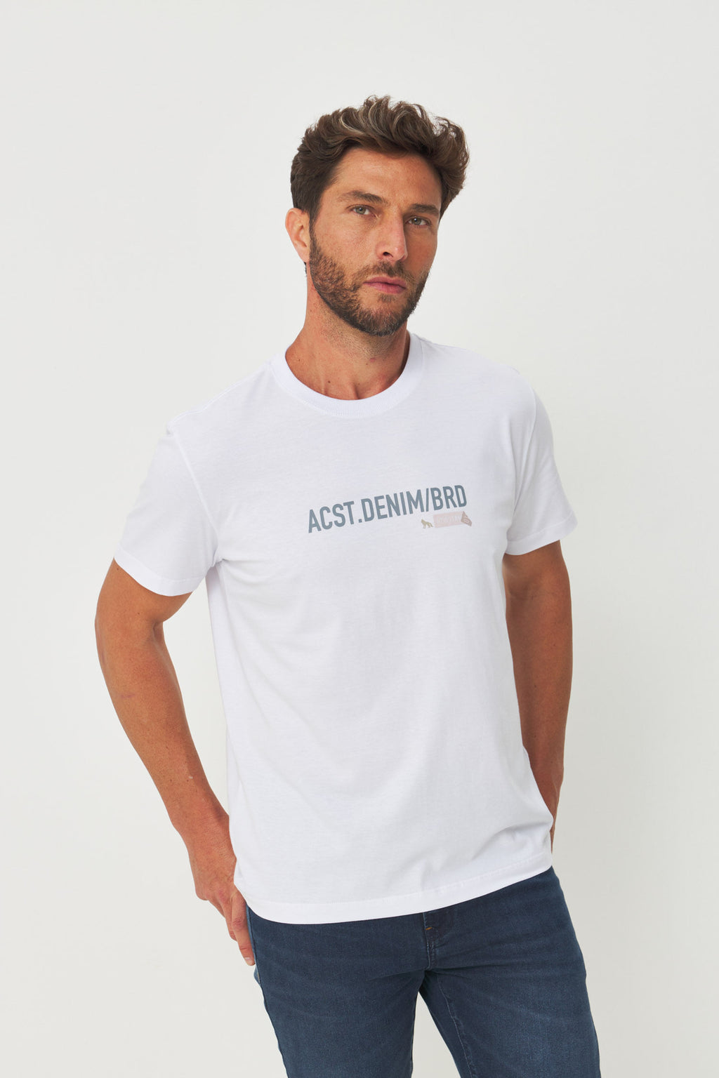 Camiseta Estilo Urbano Masculina Acostamento Branco