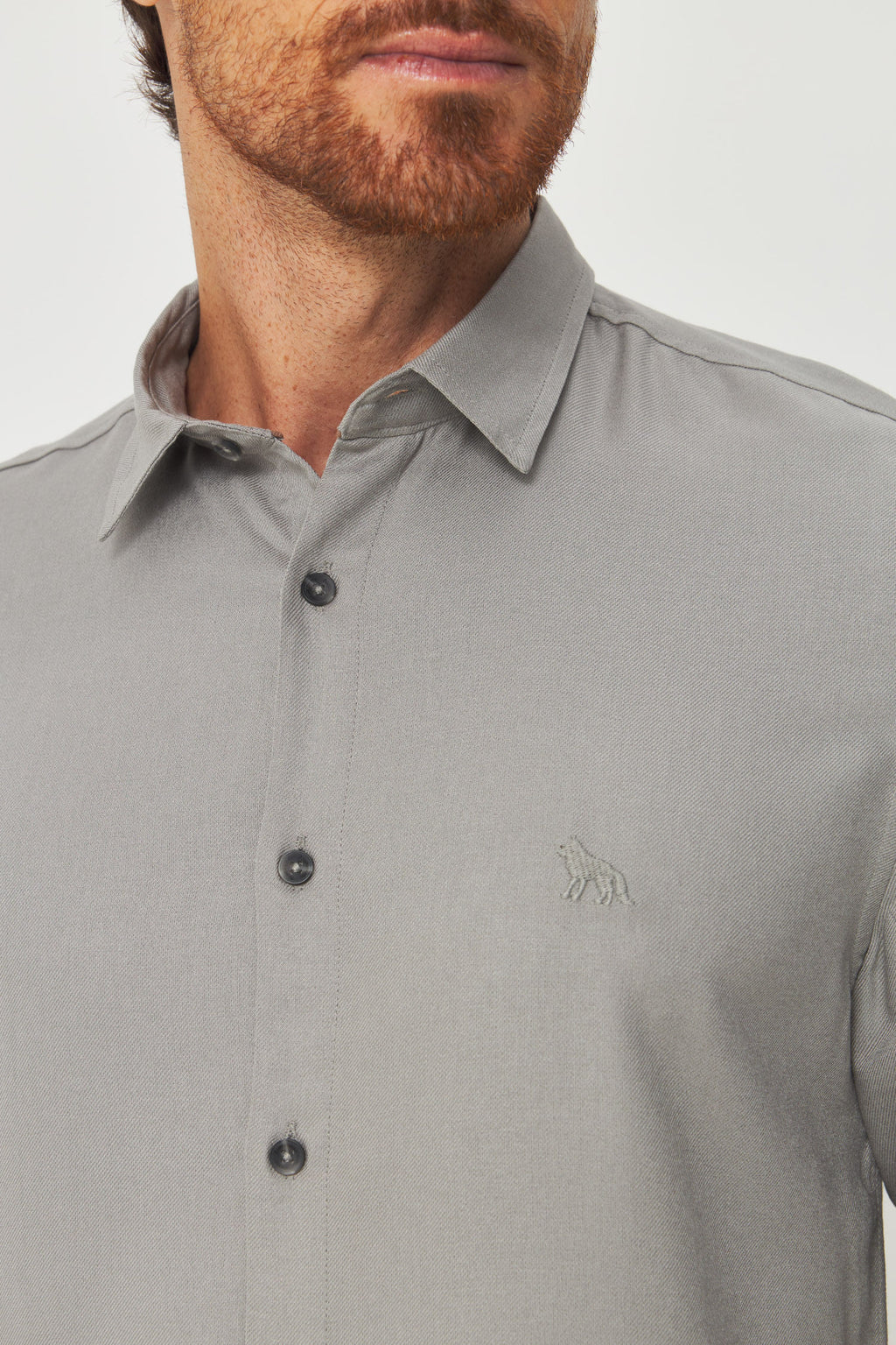 Camisa Manga Longa Premium Masculina Acostamento Cinza