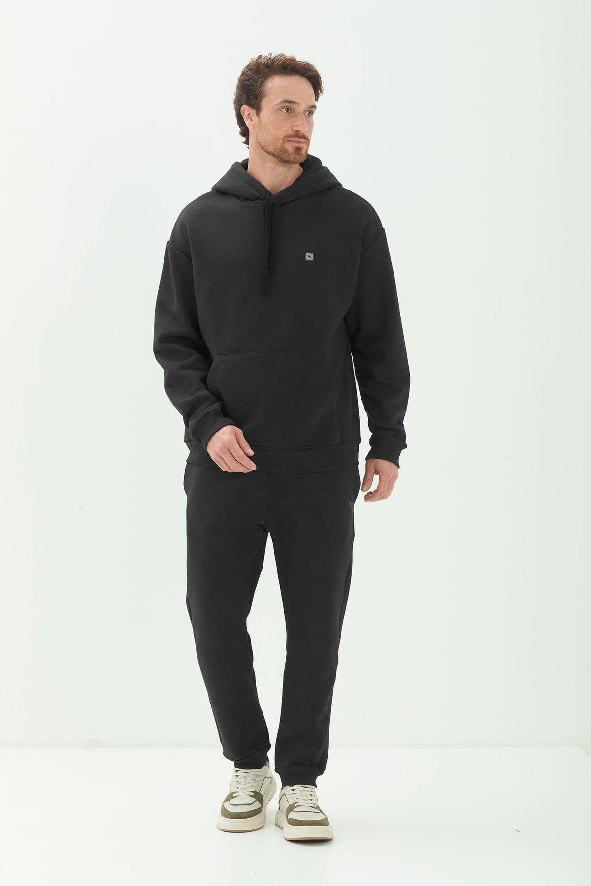 Calça Moletom Casual Masculino Acostamento Preto