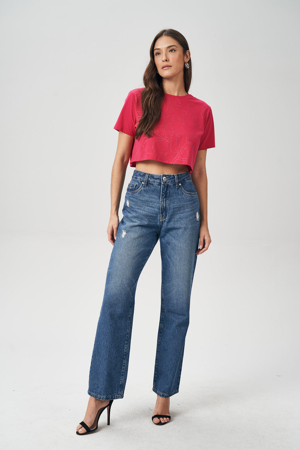 T-Shirt Cropped Brilho Feminina Acostamento Purple