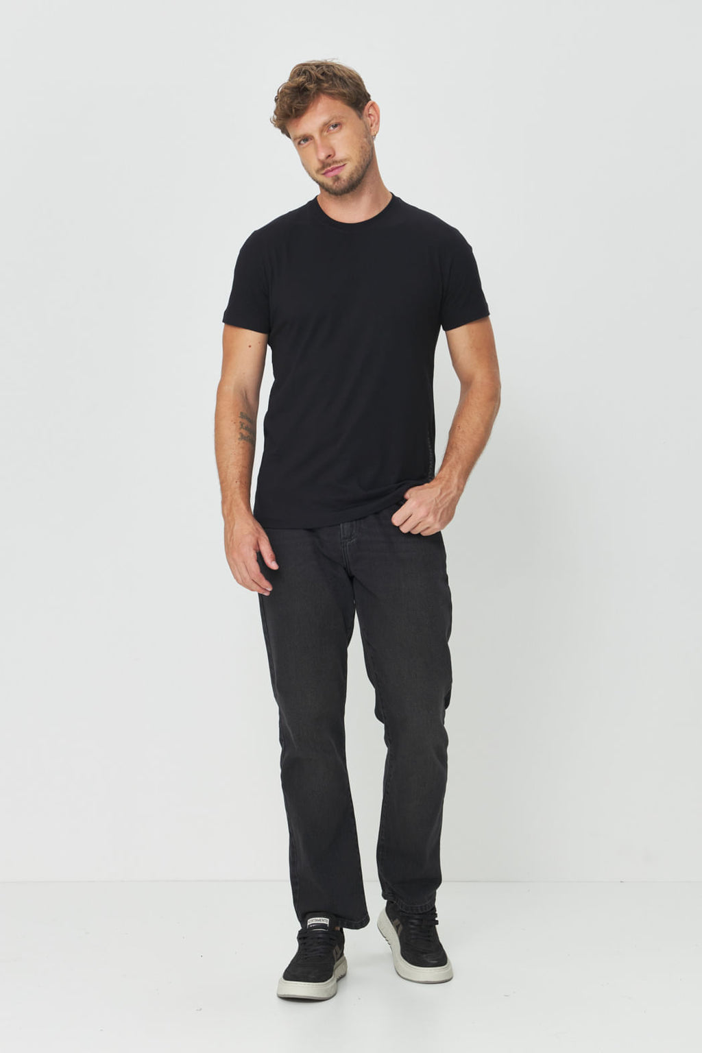 Calça Jeans Regular Masculina Acostamento Jeans Escuro