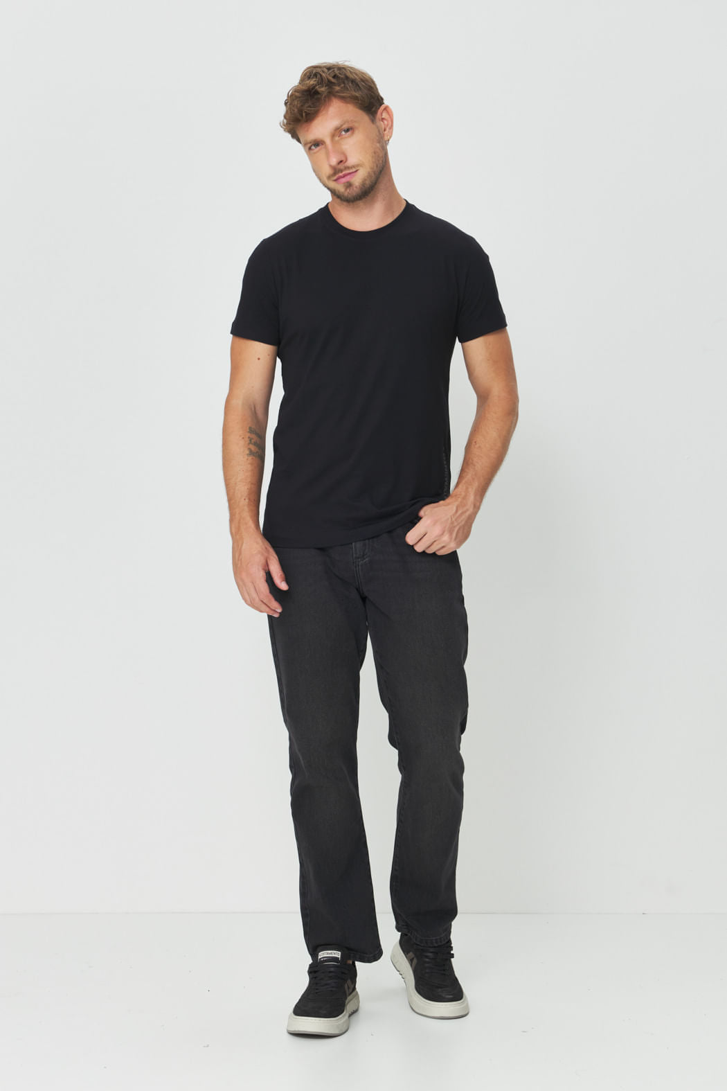 Calça Jeans Regular Masculina Acostamento Jeans Escuro