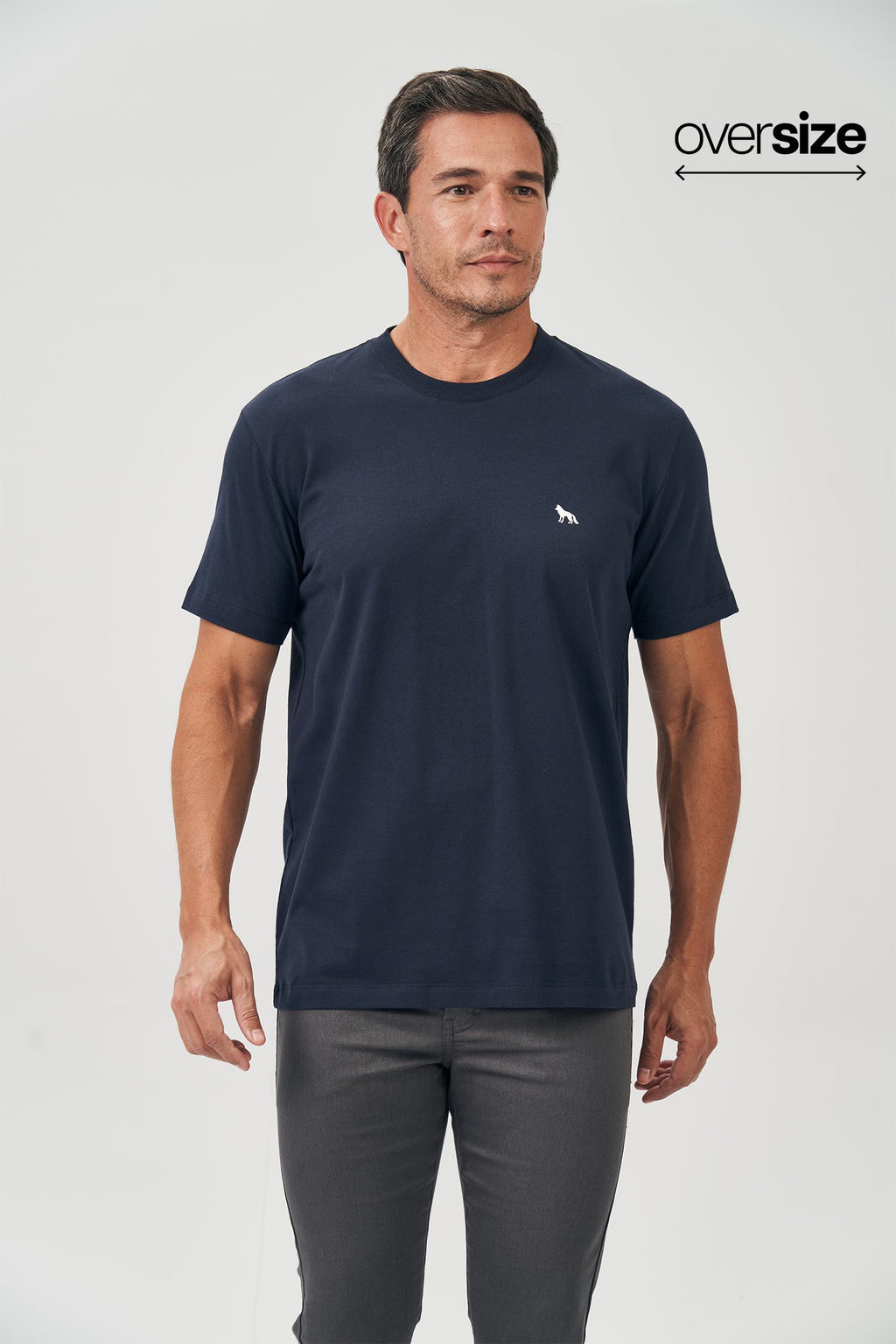 Camiseta Wolf Max Costas Masculina Oversize Acostamento Marinho