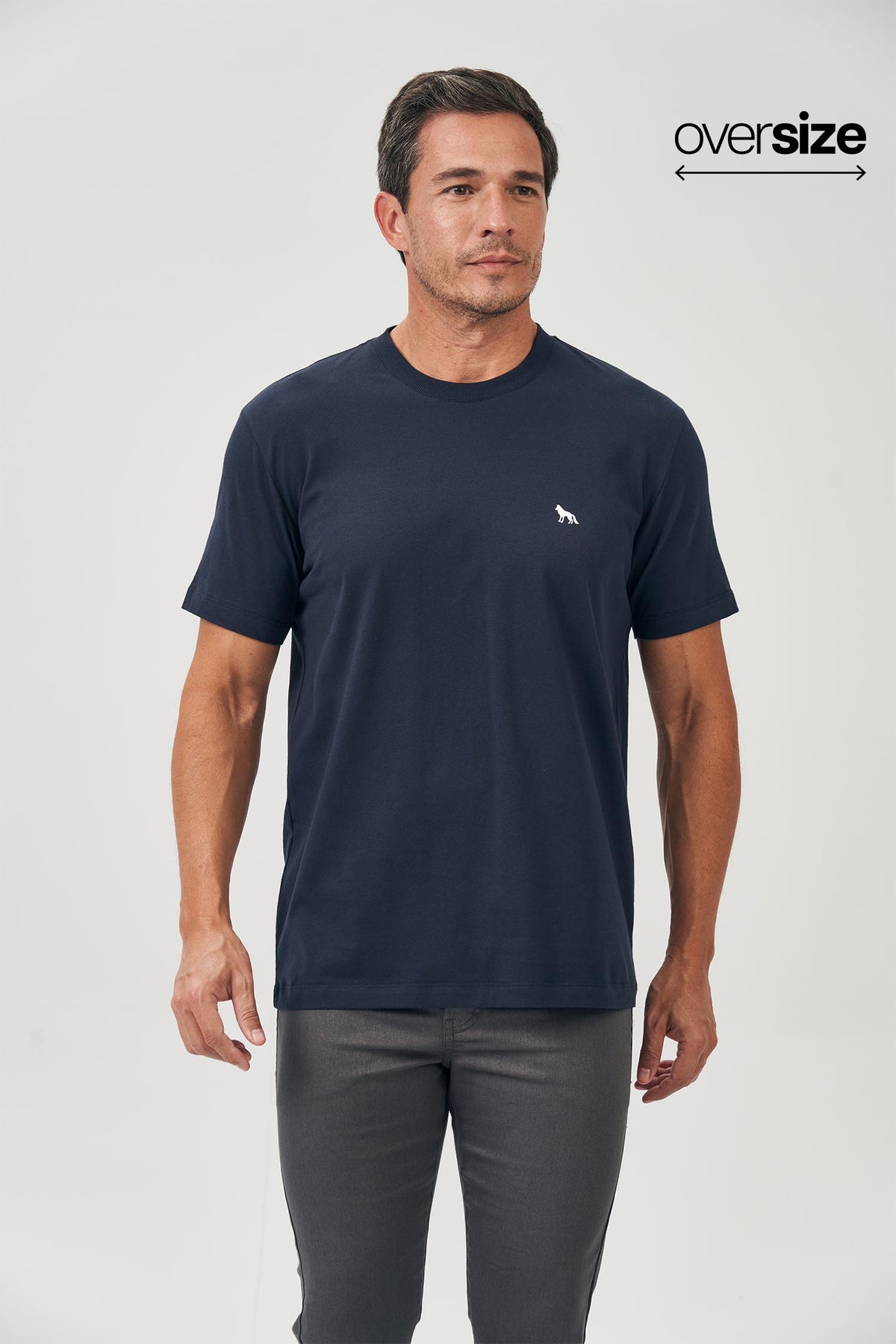 Camiseta Wolf Max Costas Masculina Oversize Acostamento Marinho