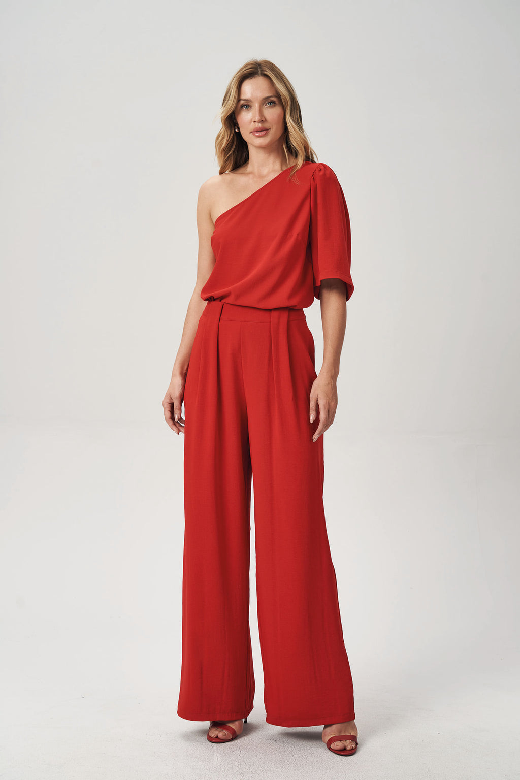 Calça Fluída Com Prega Feminina Acostamento Red Velvet