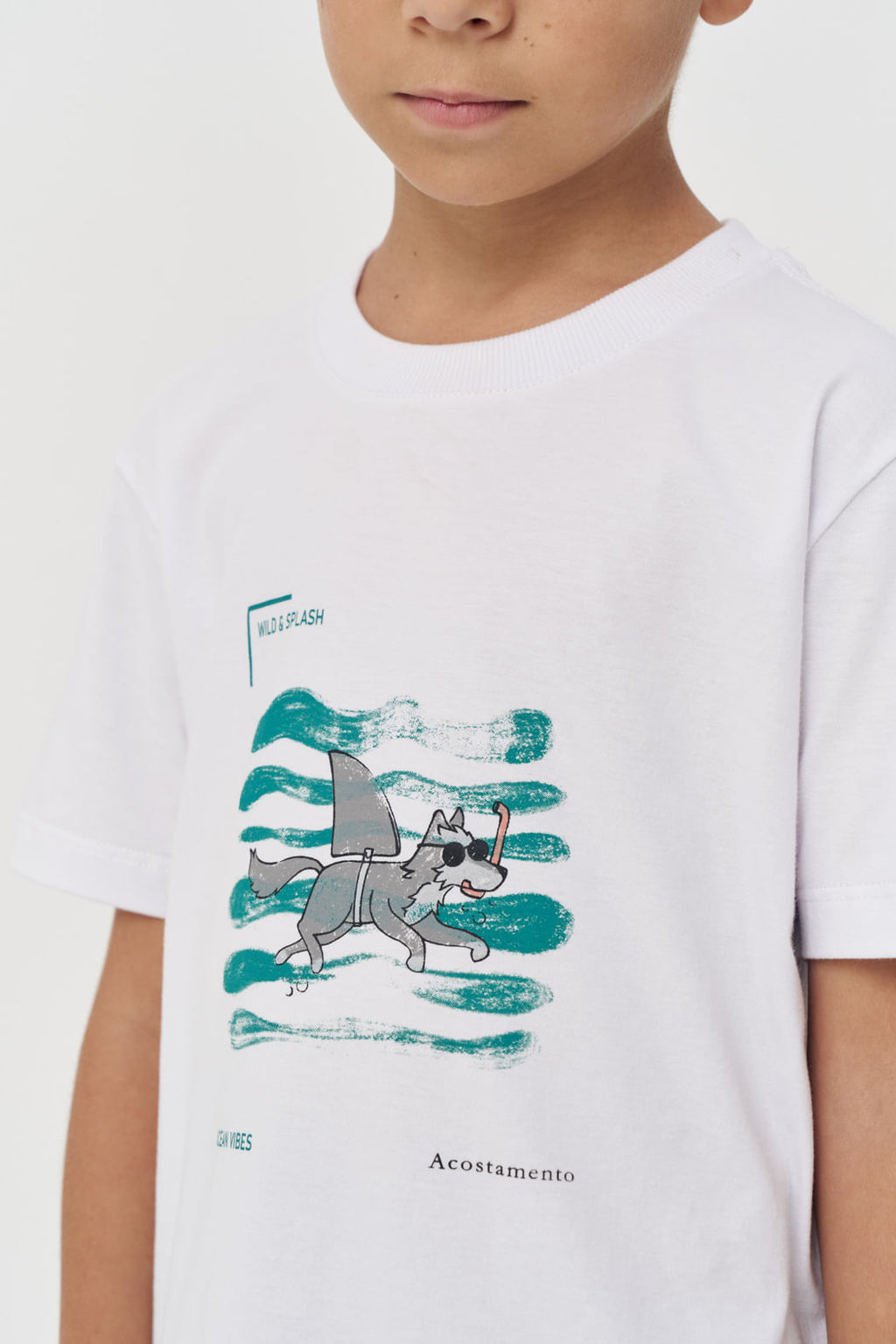 Camiseta Com Estampa Frontal Menino Acostamento Next Branco
