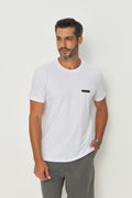 Camiseta Lobo Geométrico Masculino Acostamento Branco