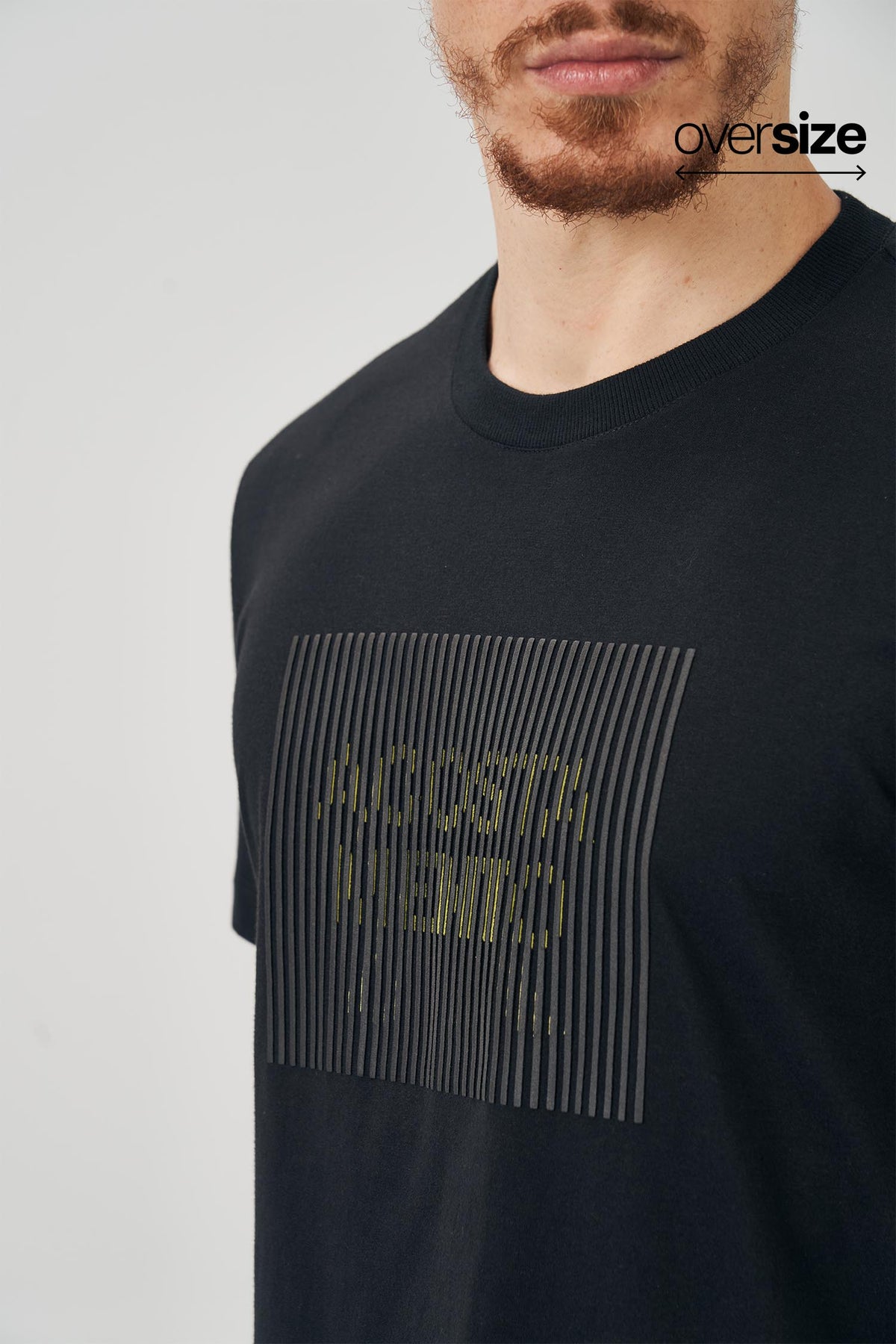 Camiseta Efeito Visual Masculina Oversize Acostamento Preto