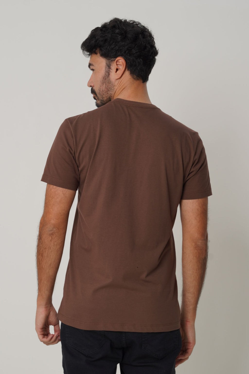 Camiseta Estampa Lobo Masculina Acostamento Marrom Ipe