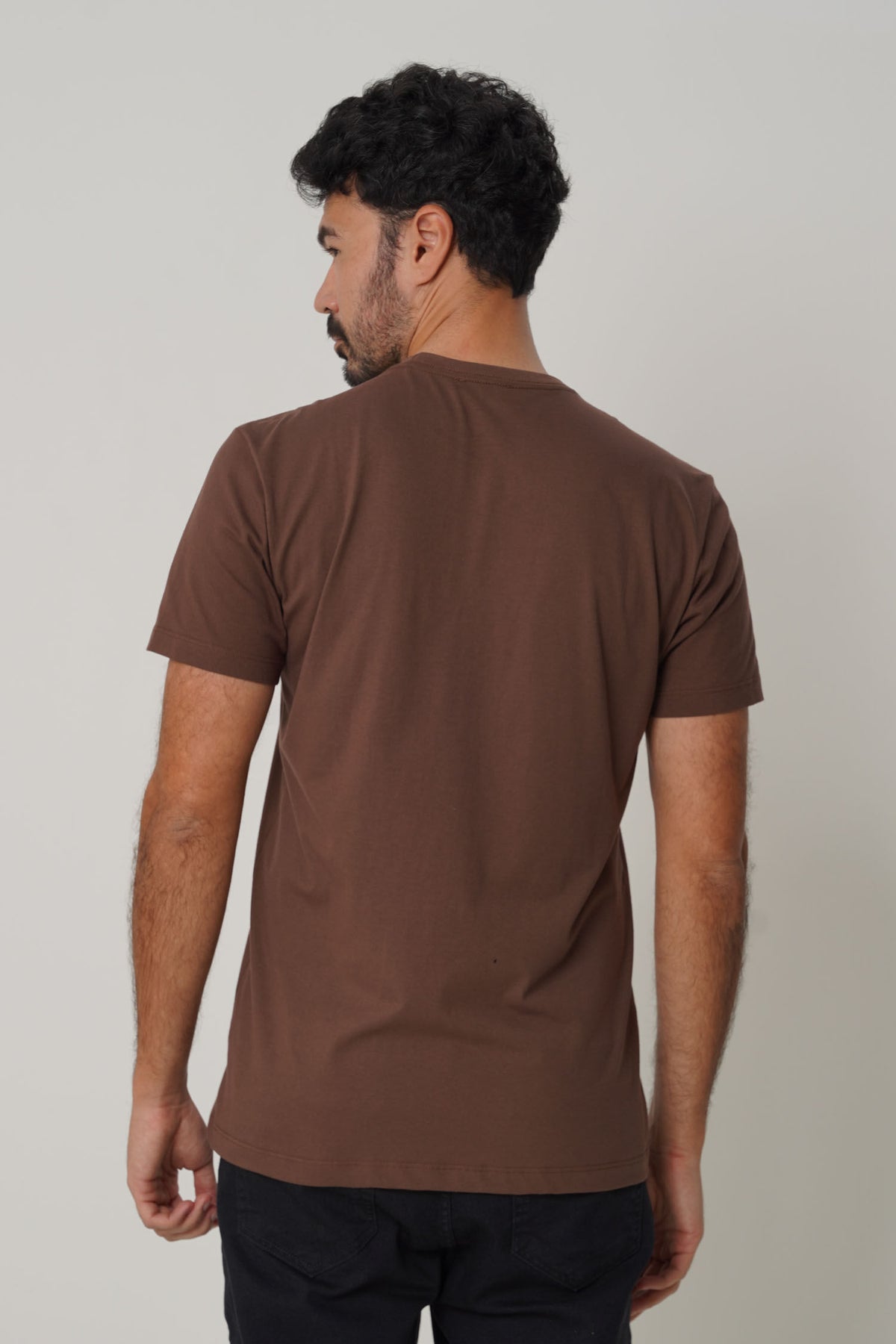 Camiseta Estampa Lobo Masculina Acostamento Marrom Ipe