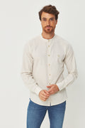 Camisa Manga Longa Gola Padre Masculina Acostamento Off White