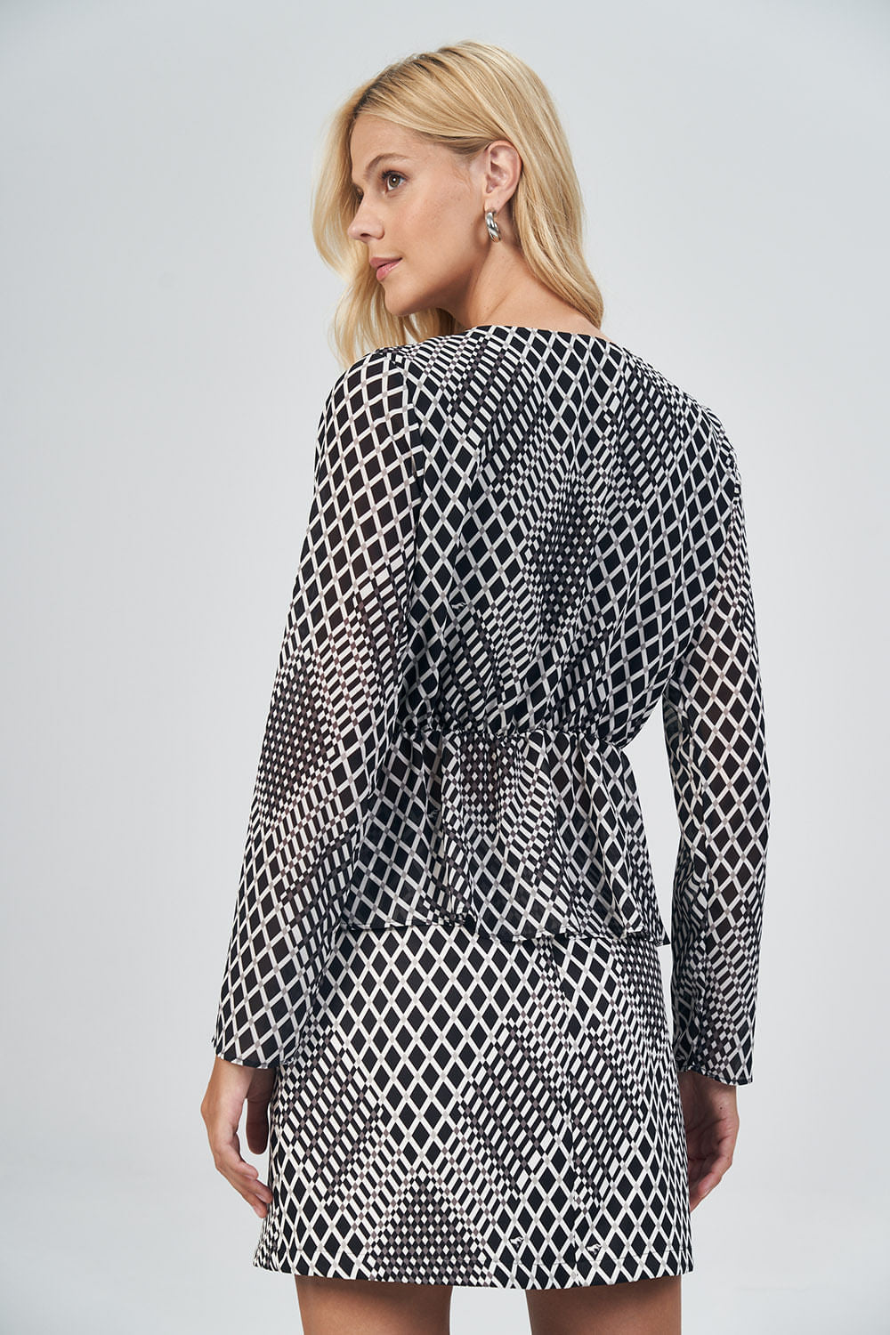 Blusa Chic Acinturada Feminina Acostamento Prisma