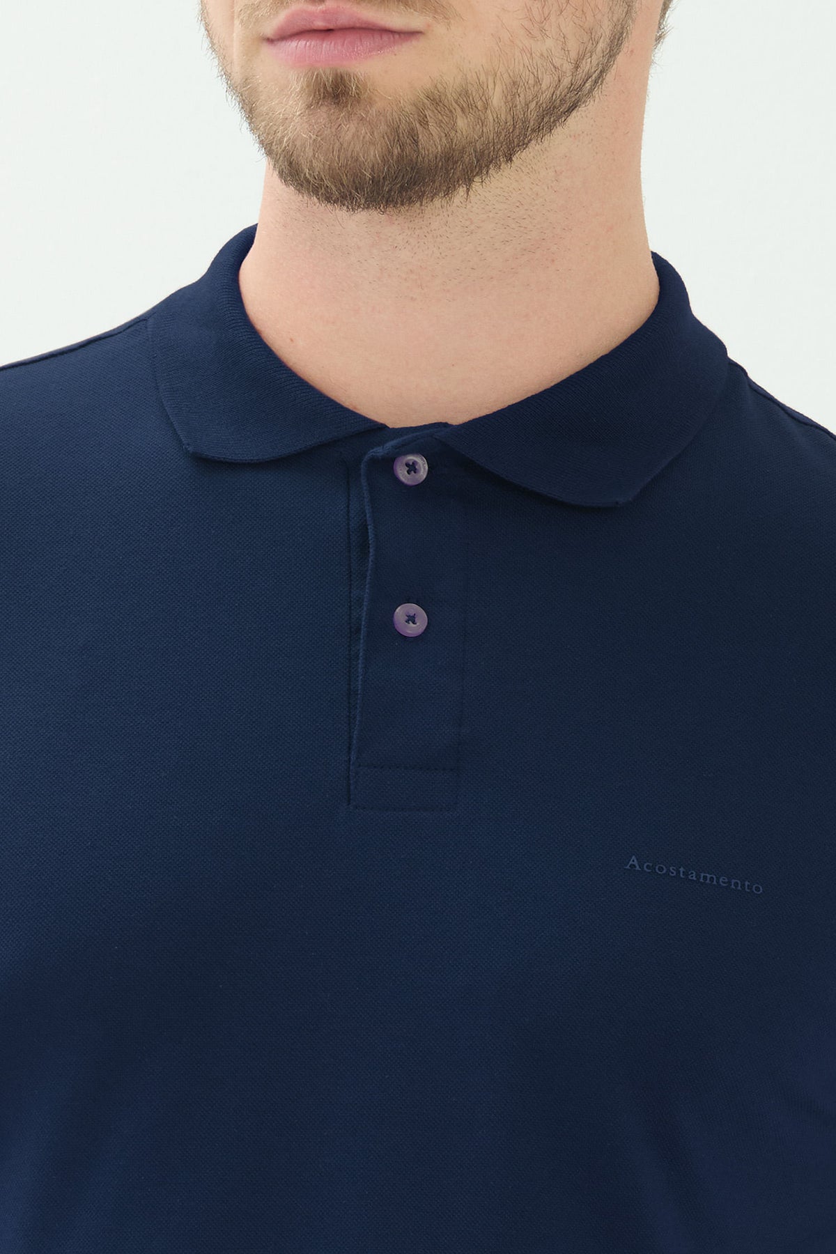 Polo Básica Masculina Acostamento Marinho