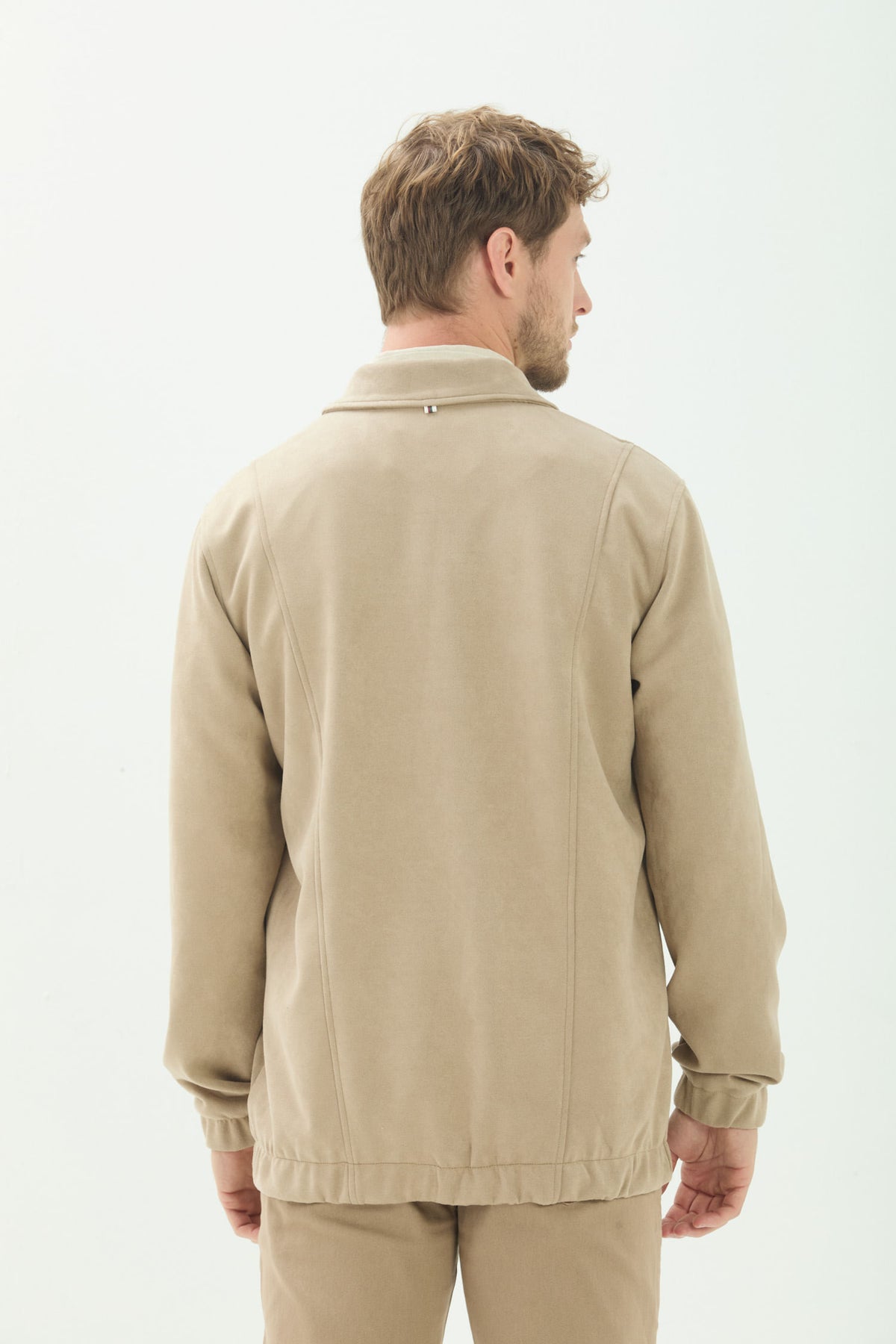 Jaqueta Com Zíper Masculina Acostamento Bege