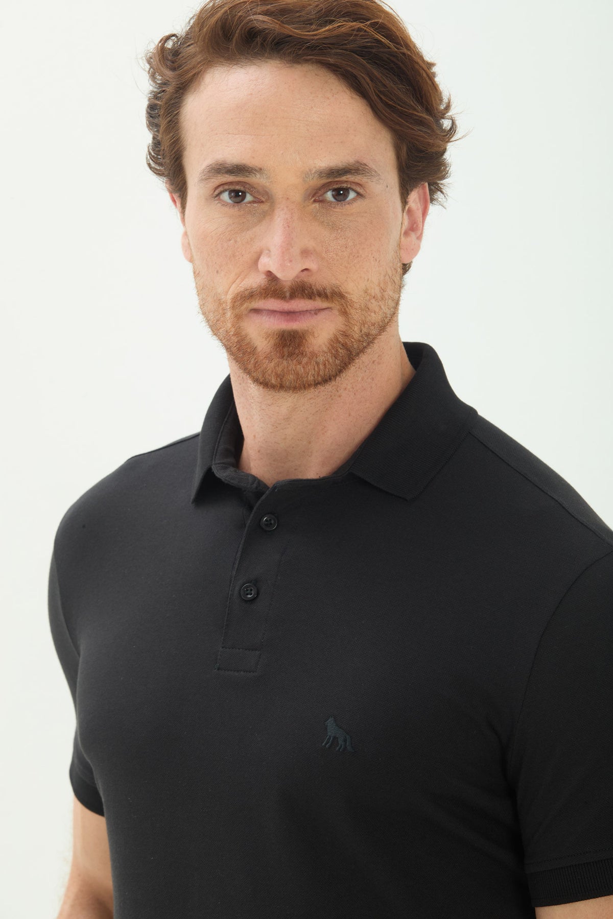 Polo Casual Basic Masculina Acostamento Preto
