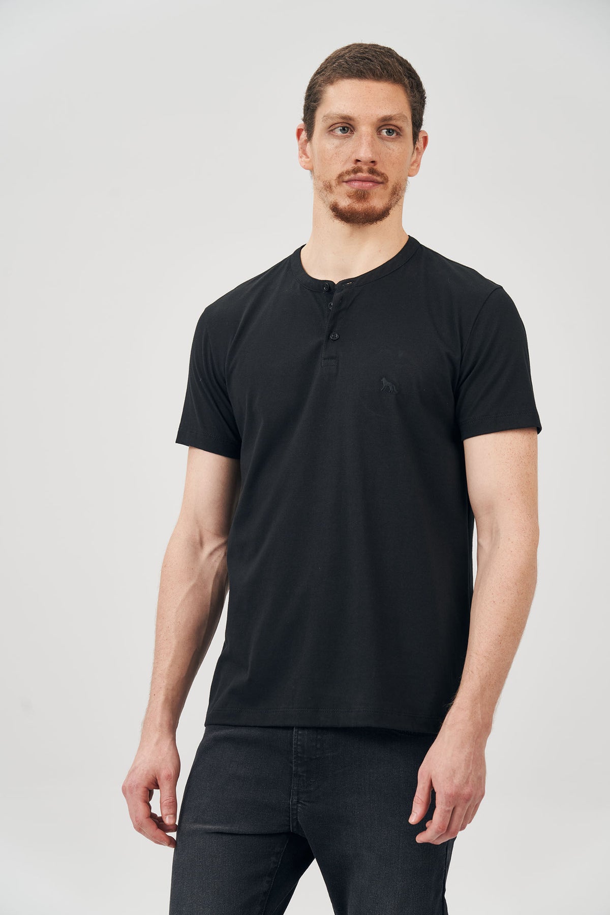 Camiseta Gola Henley Masculino Acostamento Bordo Sangria