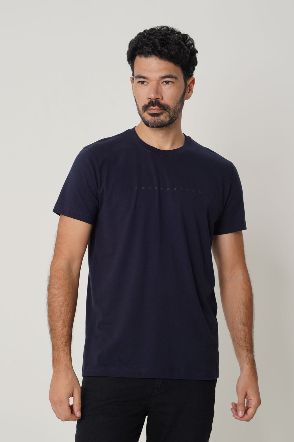 Camiseta Básica Lettering Touch Masculino Acostamento Marinho