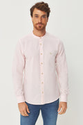 Camisa Manga Longa Gola Padre Masculina Acostamento Rosa