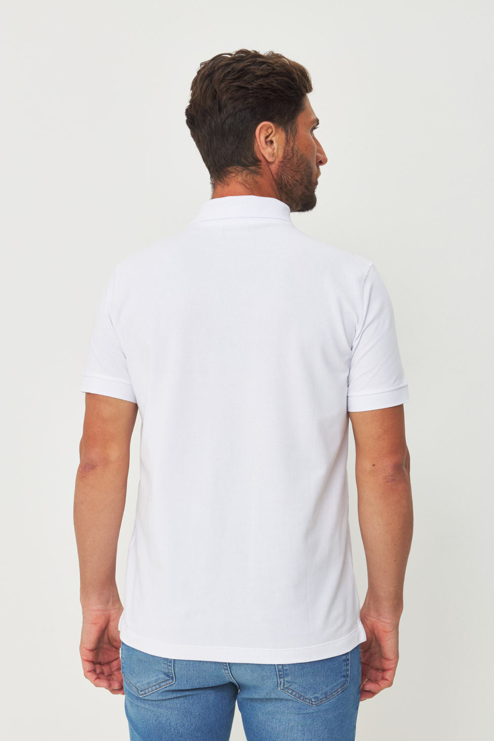 Polo Básica Touch Local Masculina Acostamento Branco