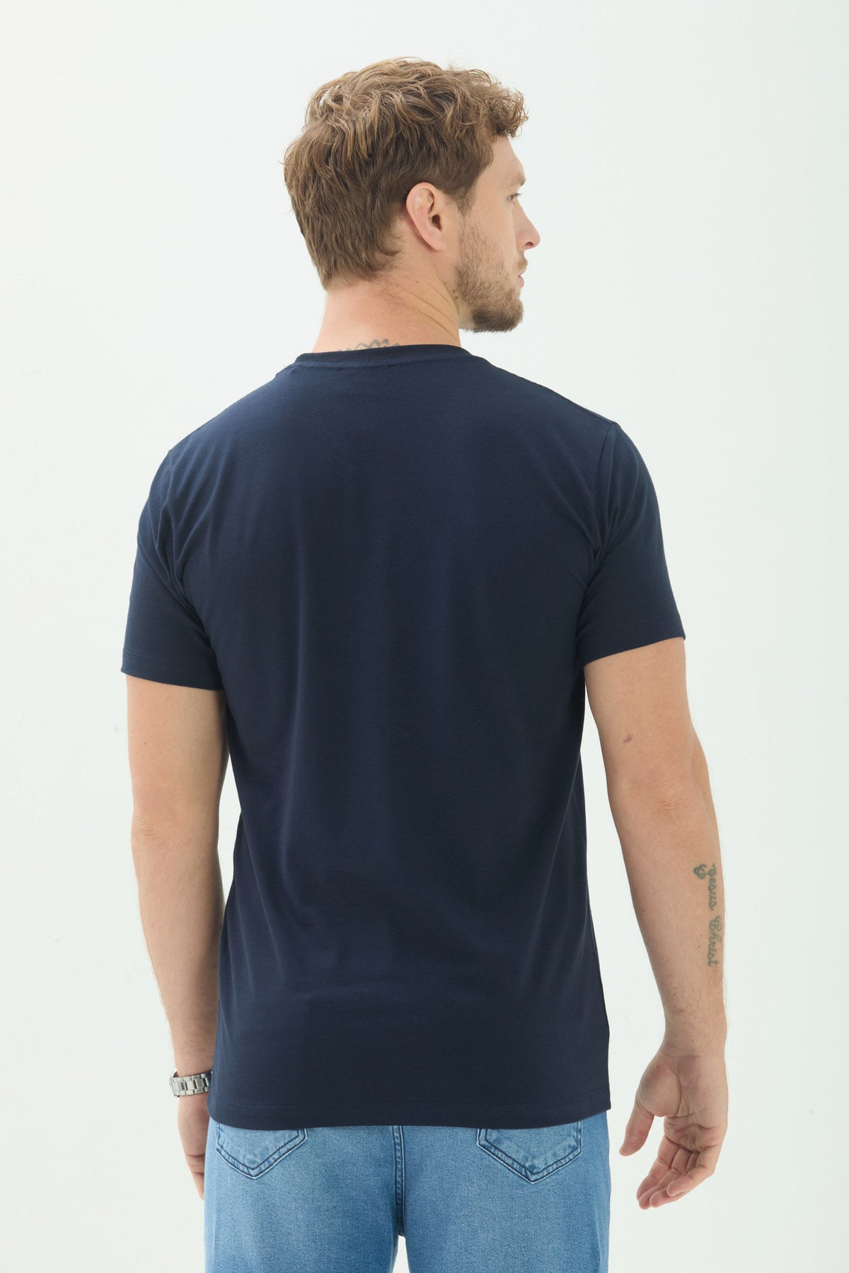 Camiseta Lobo Frontal Masculina Acostamento Marinho