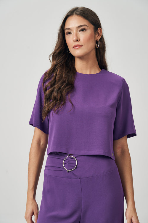 Blusa Box Feminina Acostamento Purple