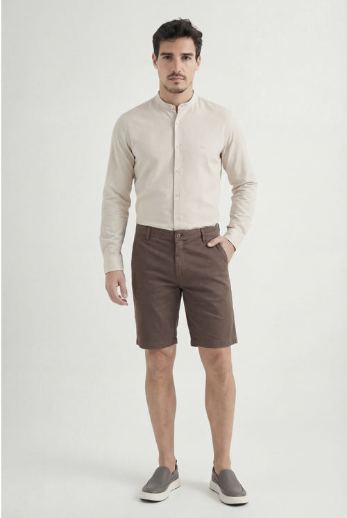 Bermuda Wash Casual Masculina Acostamento Capuccino