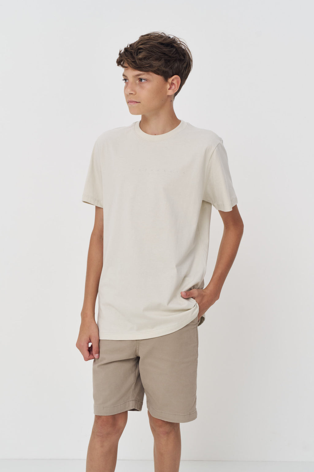 Camiseta Essencial Menino Acostamento Next Cinza Gelo