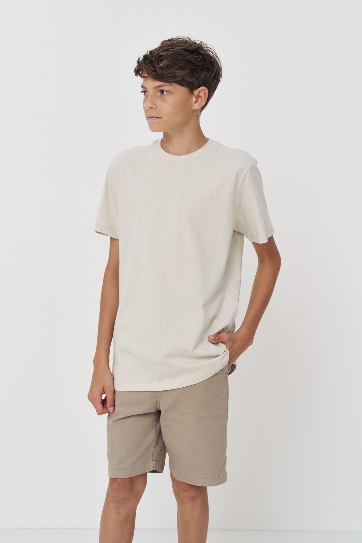 Camiseta Essencial Menino Acostamento Next Cinza Gelo