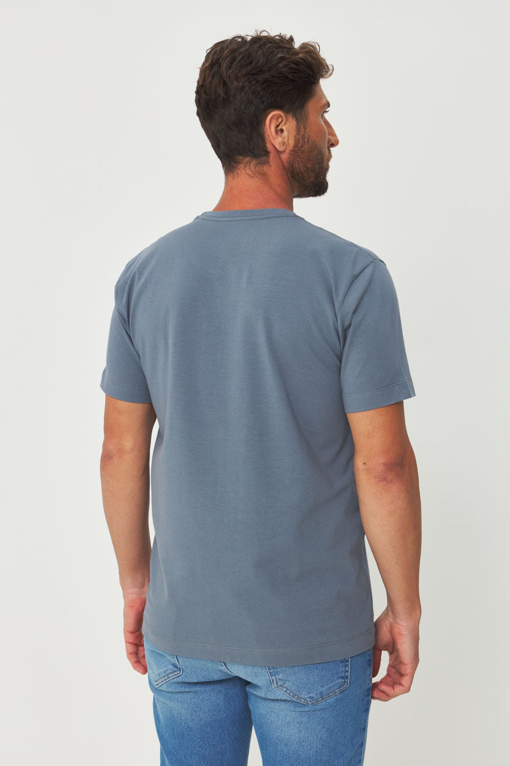 Camiseta Mini Lettering Masculina Acostamento Cinza Fuligem