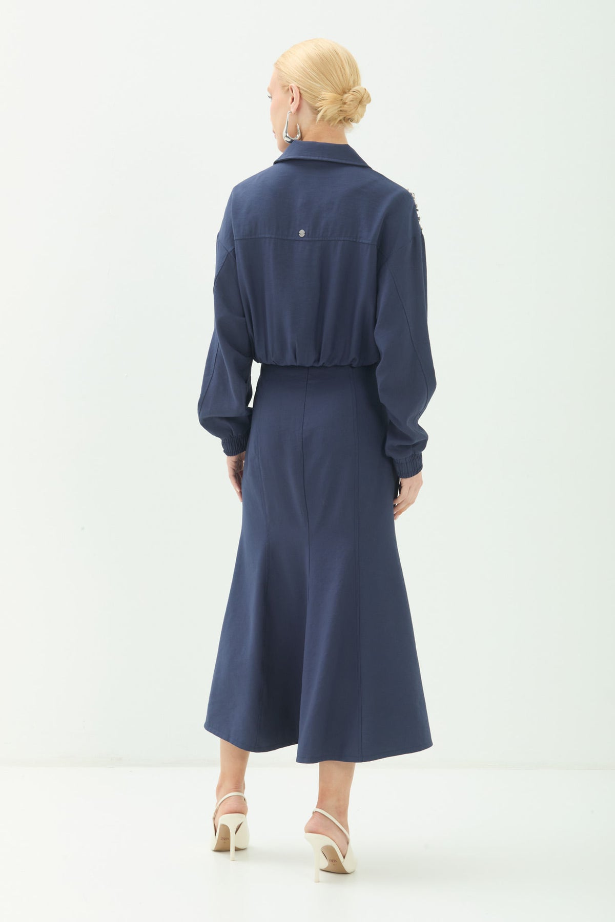 Jaqueta Com Pedrarias E Zíper ACT Feminina Royal Blue