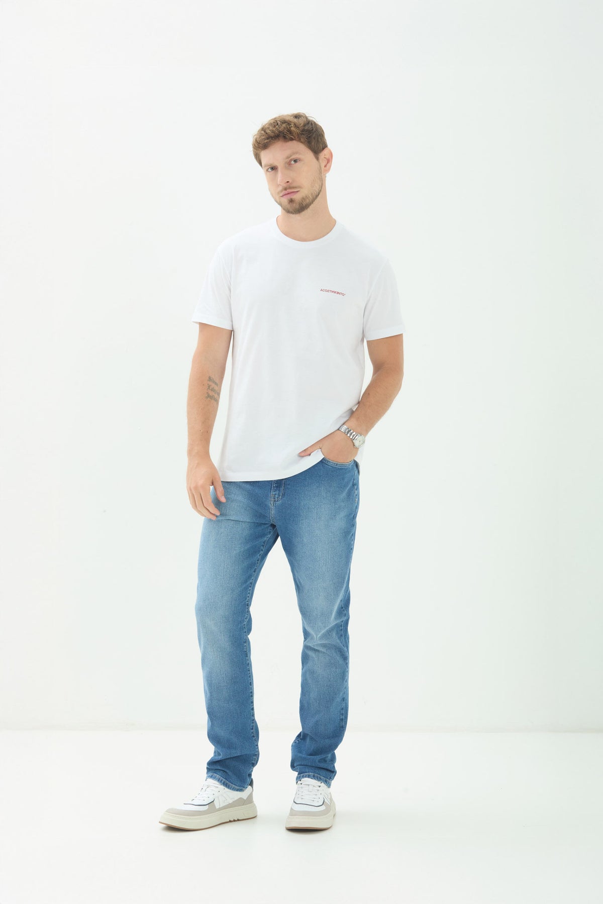 Calça Jeans Rock Masculina Acostamento Jeans Intermediario