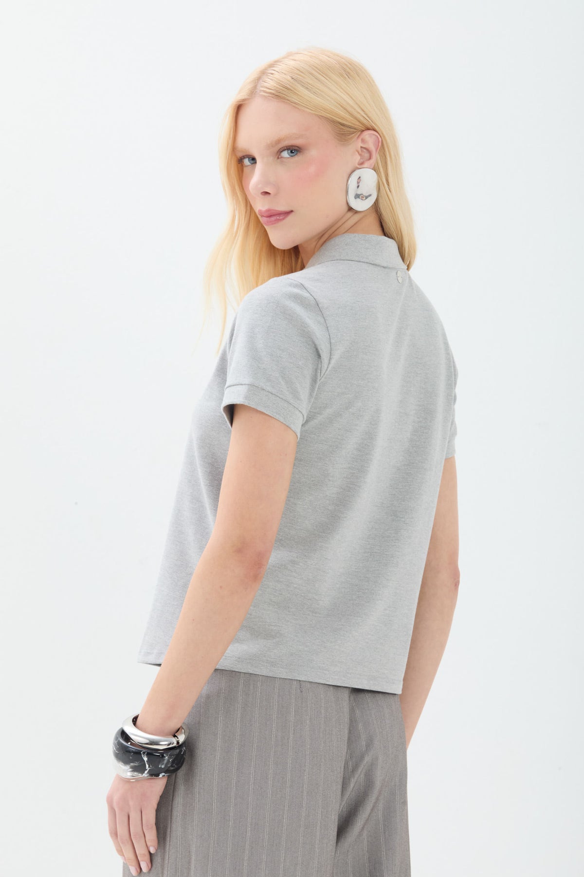 Polo Classic Casual ACT Feminina Mescla