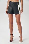 Short PU Line Feminino Acostamento Preto C/ Off White