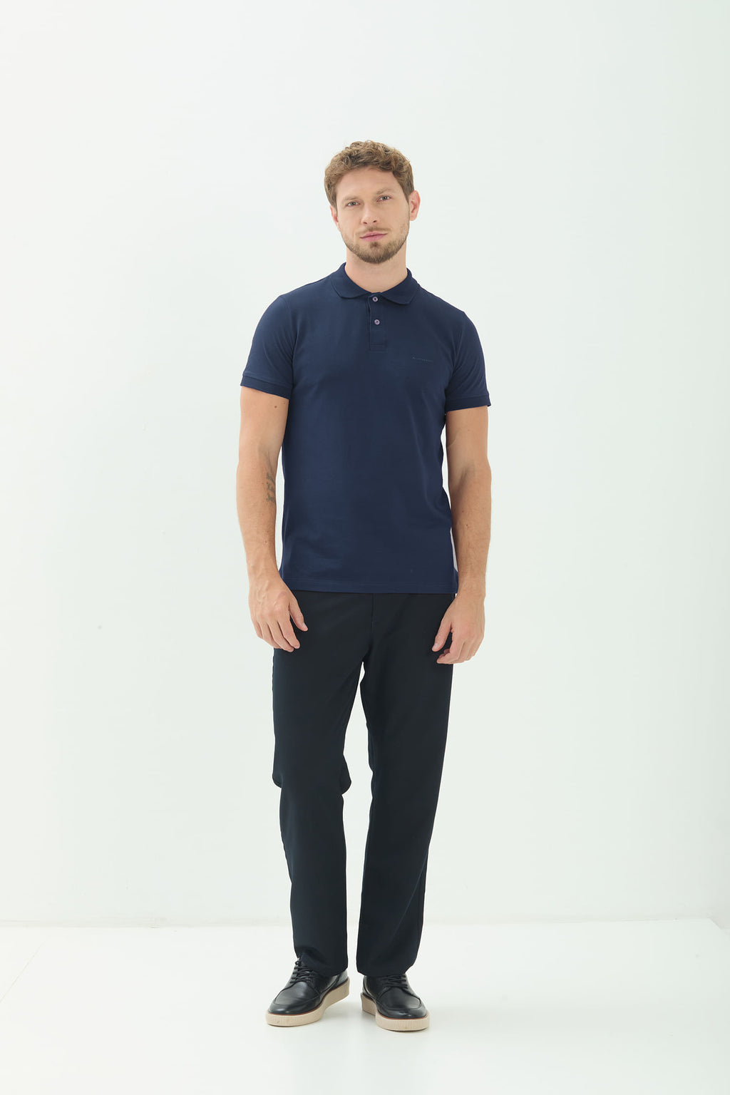 Polo Básica Masculina Acostamento Marinho
