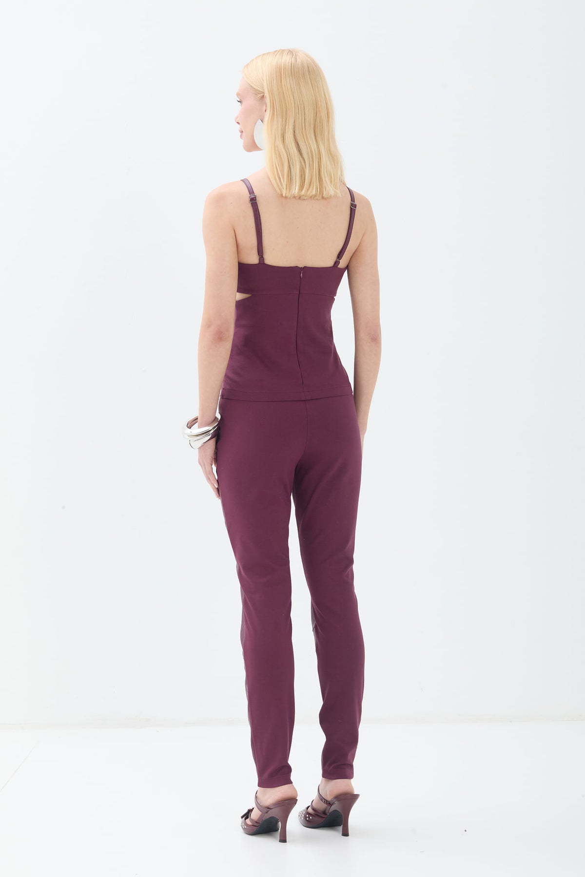 Calça PU com Nervura ACT Feminina Deep Ruby