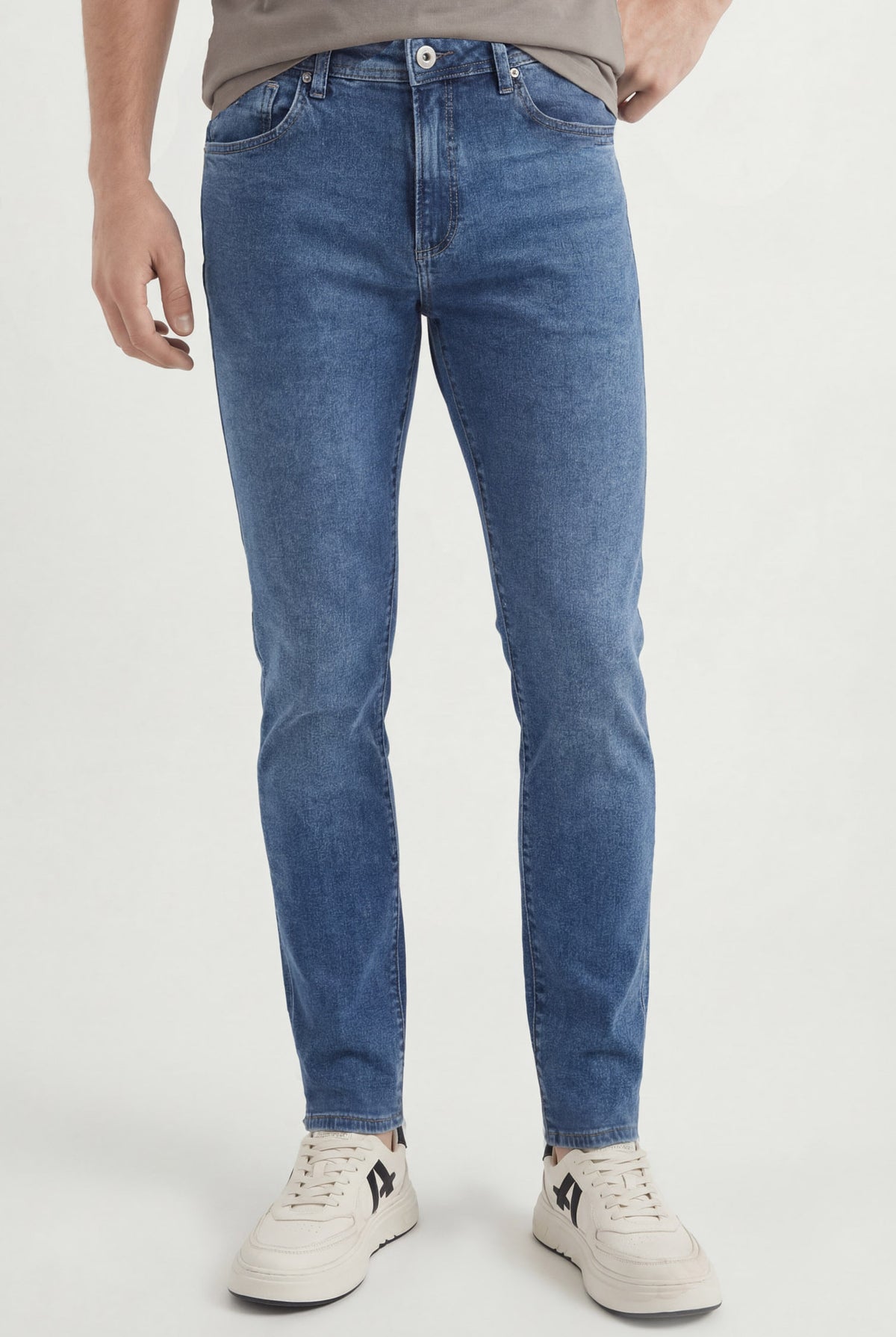 Calça Jeans Rock Com Elastano Masculina Acostamento Jeans Intermediario