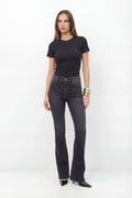 Calça Jeans Bootcut ACT Feminina Jeans Escuro