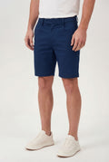 Bermuda Casual Linho Masculina Acostamento Azul Navy