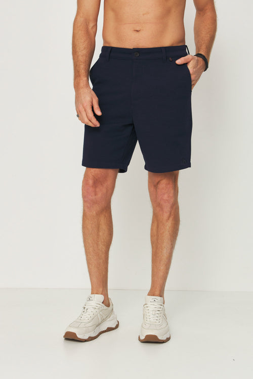 Bermuda Casual Malha Masculina Acostamento Marinho