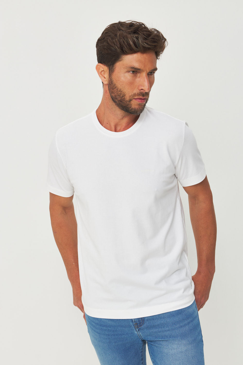 Camiseta Mini Lettering Masculina Acostamento Off White