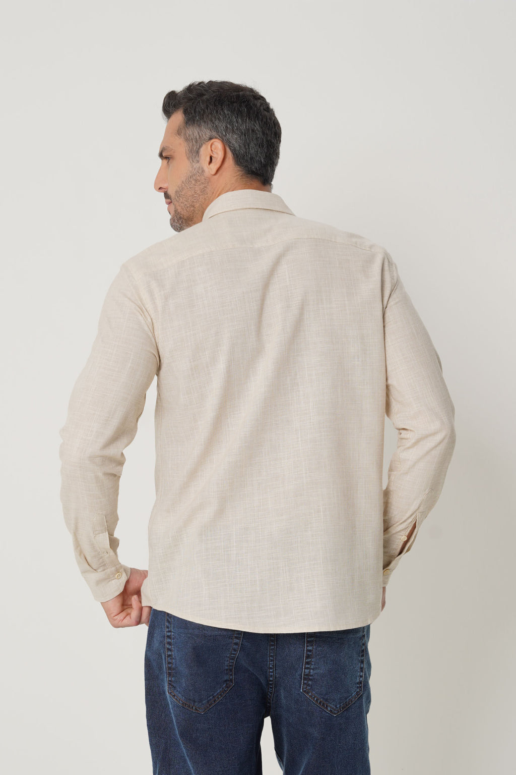 Camisa Algodão Manga Longa Masculina Acostamento Rafia